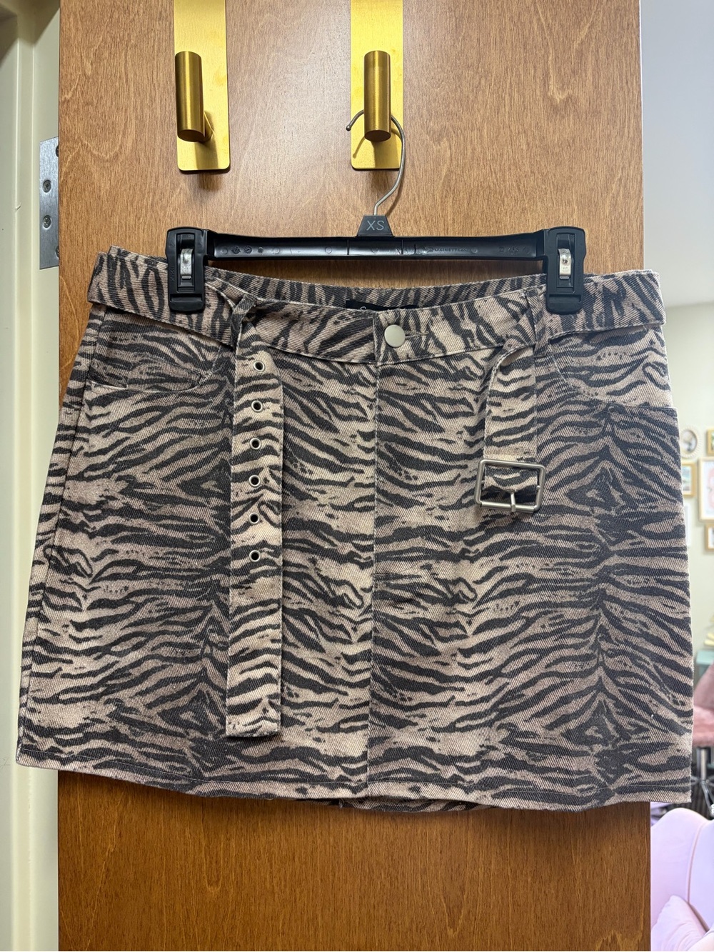 Emory Park Tiger Print Denim skirt